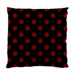 Polka Dots - Maroon Red on Black Standard Cushion Case (One Side)
