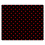 Polka Dots - Maroon Red on Black Double Sided Flano Blanket (Small)