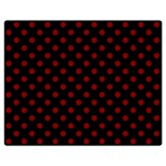 Polka Dots - Maroon Red on Black Double Sided Flano Blanket (Medium)