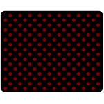 Polka Dots - Maroon Red on Black Fleece Blanket (Medium) (One Side)
