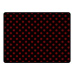 Polka Dots - Maroon Red on Black Double Sided Fleece Blanket (Small) (Two Sides)
