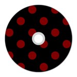 Polka Dots - Maroon Red on Black CD Wall Clock