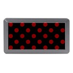 Polka Dots - Maroon Red on Black Memory Card Reader (Mini)
