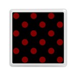 Polka Dots - Maroon Red on Black Memory Card Reader with Storage (Square)