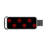Polka Dots - Maroon Red on Black Portable USB Flash (Two Sides)