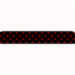 Polka Dots - Maroon Red on Black Small Bar Mat