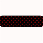 Polka Dots - Maroon Red on Black Medium Bar Mat