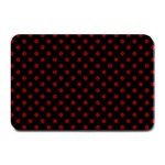 Polka Dots - Maroon Red on Black Plate Mat