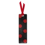 Polka Dots - Maroon Red on Black Small Book Mark