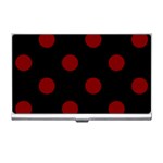 Polka Dots - Maroon Red on Black Business Card Holder