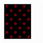 Polka Dots - Maroon Red on Black Small Garden Flag (Two Sides)