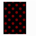 Polka Dots - Maroon Red on Black Large Garden Flag (Two Sides)