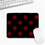 Polka Dots - Maroon Red on Black Small Mousepad