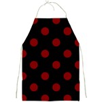 Polka Dots - Maroon Red on Black Full Print Apron