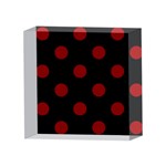 Polka Dots - Maroon Red on Black 4 x 4  Acrylic Photo Block