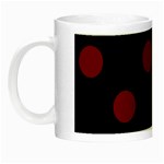 Polka Dots - Maroon Red on Black Night Luminous Mug