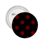Polka Dots - Maroon Red on Black 2.25  Button