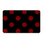 Polka Dots - Maroon Red on Black Magnet (Rectangular)