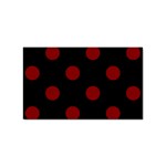 Polka Dots - Maroon Red on Black Sticker Rectangular (100 pack)