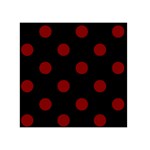 Polka Dots - Maroon Red on Black Greeting Card 5  x 7 