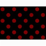 Polka Dots - Maroon Red on Black 5  x 7  Photo Cards