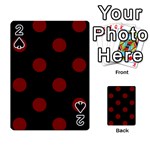 Polka Dots - Maroon Red on Black Playing Cards 54 Designs