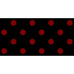 Polka Dots - Maroon Red on Black YOU ARE INVITED 3D Greeting Card (8x4)