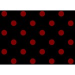 Polka Dots - Maroon Red on Black Birthday Cake 3D Greeting Card (7x5)
