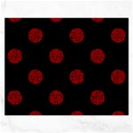 Polka Dots - Maroon Red on Black Jigsaw Puzzle (Rectangular)