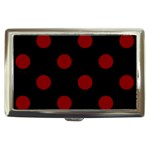 Polka Dots - Maroon Red on Black Cigarette Money Case