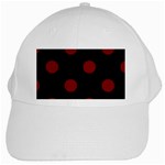 Polka Dots - Maroon Red on Black Black Cap