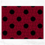 Polka Dots - Black on Burgundy Red Jigsaw Puzzle (Rectangular)