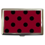 Polka Dots - Black on Burgundy Red Cigarette Money Case