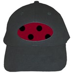 Polka Dots - Black on Burgundy Red Black Cap