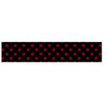 Polka Dots - Burgundy Red on Black Flano Scarf (Small)