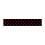 Polka Dots - Burgundy Red on Black Flano Scarf (Mini)