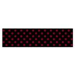 Polka Dots - Burgundy Red on Black Satin Scarf (Oblong)
