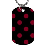 Polka Dots - Burgundy Red on Black Dog Tag (One Side)