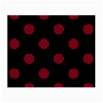 Polka Dots - Burgundy Red on Black Small Glasses Cloth (2 Sides)