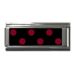 Polka Dots - Burgundy Red on Black Superlink Italian Charm (9mm)