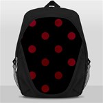 Polka Dots - Burgundy Red on Black Backpack Bag