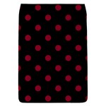 Polka Dots - Burgundy Red on Black Removable Flap Cover (L)