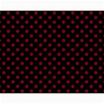 Polka Dots - Burgundy Red on Black Collage 11  x 14 