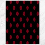 Polka Dots - Burgundy Red on Black Canvas 12  x 16 