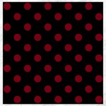 Polka Dots - Burgundy Red on Black Canvas 20  x 20 