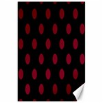 Polka Dots - Burgundy Red on Black Canvas 20  x 30 