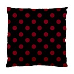 Polka Dots - Burgundy Red on Black Standard Cushion Case (Two Sides)