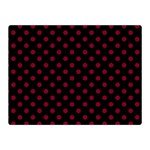 Polka Dots - Burgundy Red on Black Double Sided Flano Blanket (Mini)