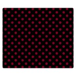 Polka Dots - Burgundy Red on Black Double Sided Flano Blanket (Small)