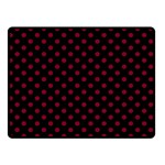 Polka Dots - Burgundy Red on Black Double Sided Fleece Blanket (Small) (Two Sides)